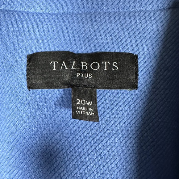Talbots Plus 20W Blue Military Style Blazer Jacket High Collar Classic Preppy - Picture 2 of 10